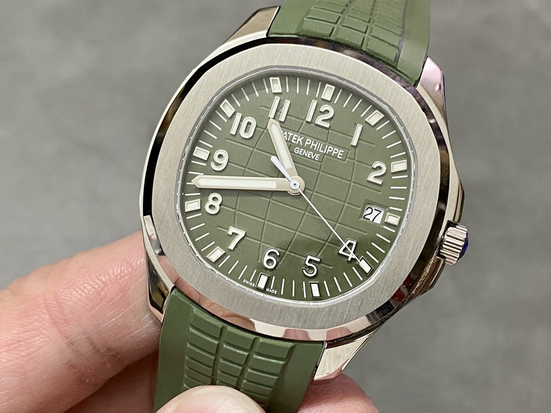 Fake Patek Philippe Replica Watch Aquanaut Jumbo White Gold Khaki Green Dial 5168G-010 3KF