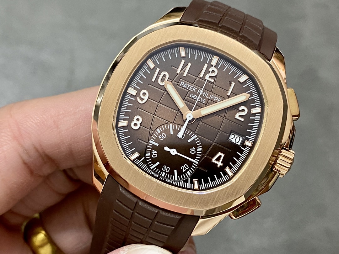 Fake Patek Philippe Replica Watch Aquanaut Chronograph Rose Gold Brown Dial 5968R-001 GRF