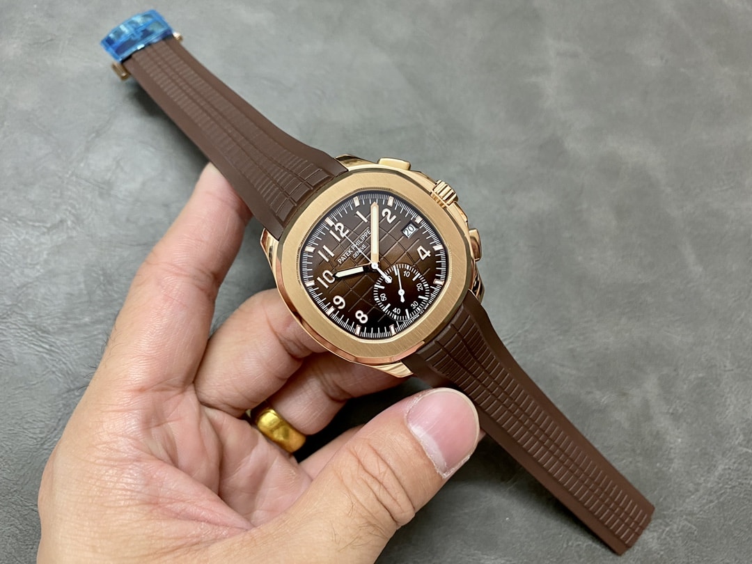 Fake Patek Philippe Replica Watch Aquanaut Chronograph Rose Gold Brown Dial 5968R-001 GRF