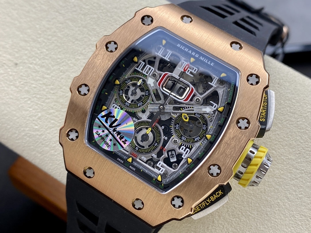 Fake Richard Mille Replica Watch RM 11-03 Rose Gold Automatic Flyback Chronograph