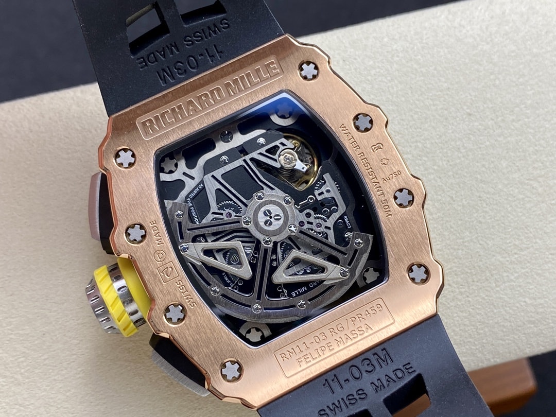 Fake Richard Mille Replica Watch RM 11-03 Rose Gold Automatic Flyback Chronograph