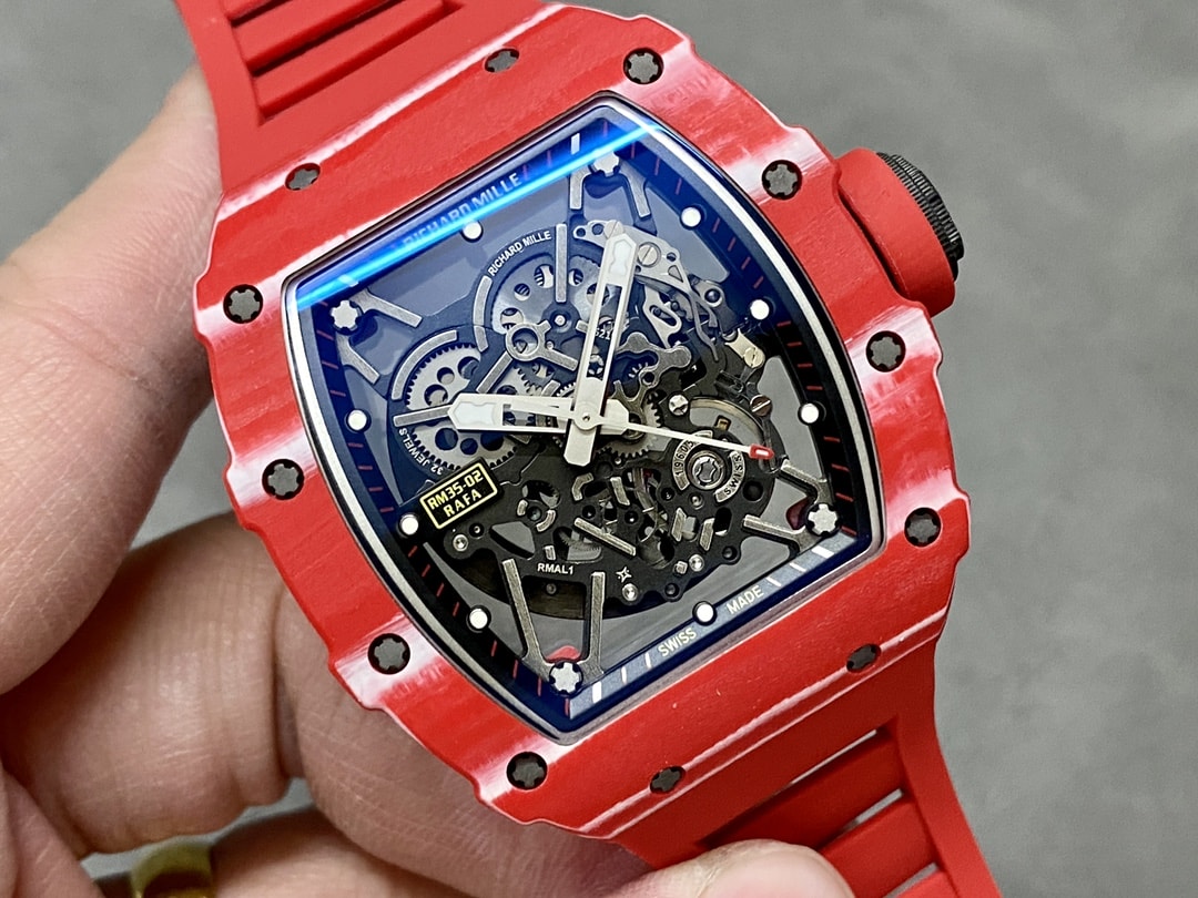 Fake Richard Mille Replica Watch RM 35-02 Rafael Nadal Red Quartz TPT