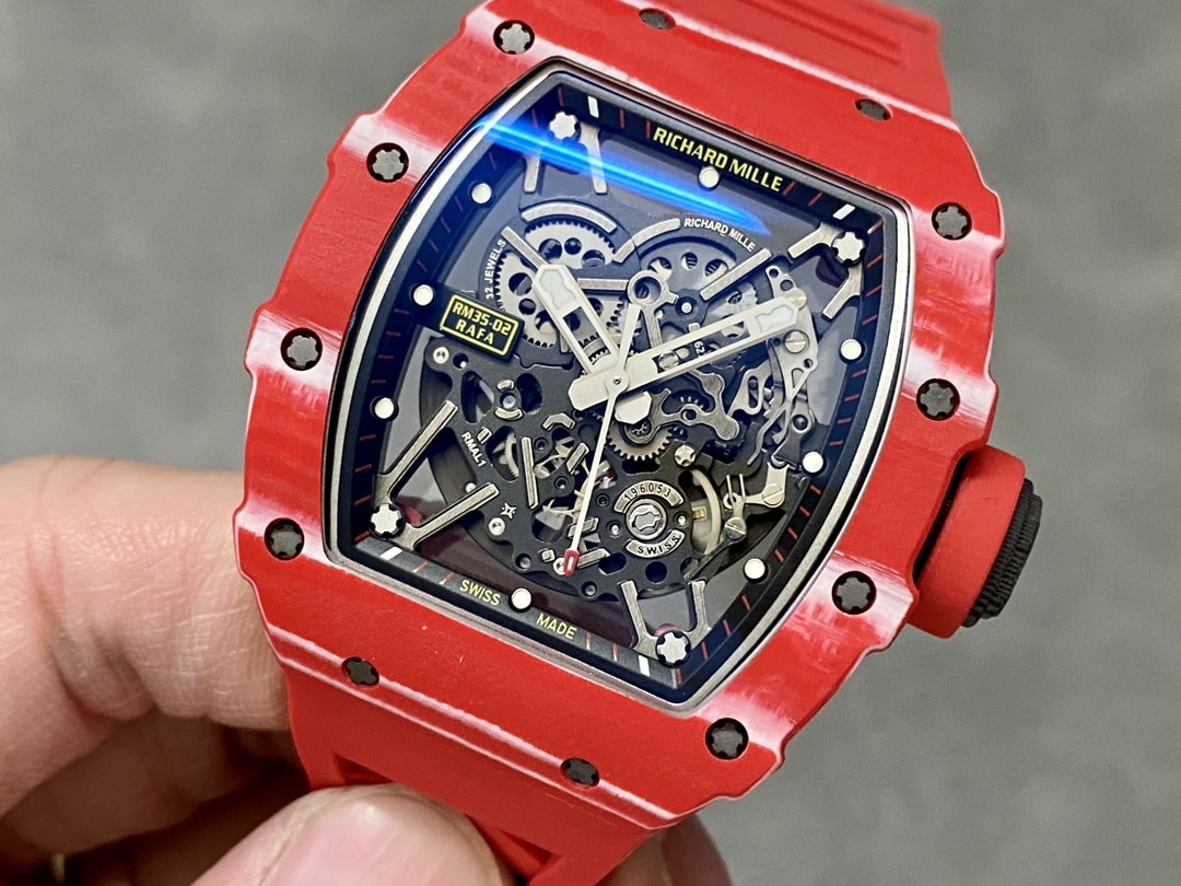 Fake Richard Mille Replica Watch RM 35-02 Rafael Nadal Red Quartz TPT