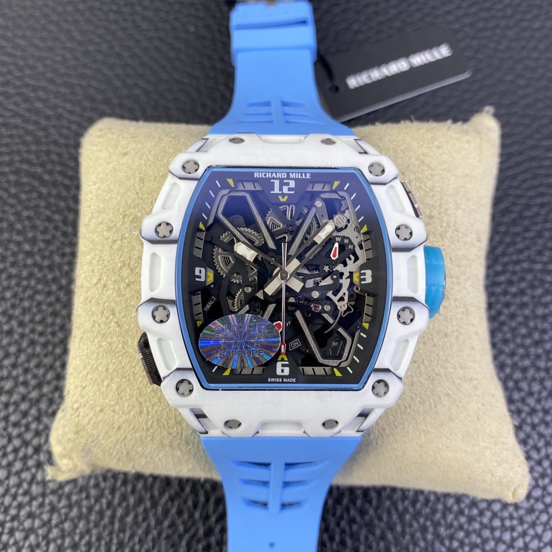 Fake Richard Mille Replica Watch RM 35-03 Automatic Winding Rafael Nadal White Carbon Rubber Strap