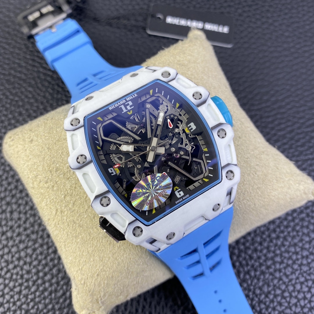 Fake Richard Mille Replica Watch RM 35-03 Automatic Winding Rafael Nadal White Carbon Rubber Strap