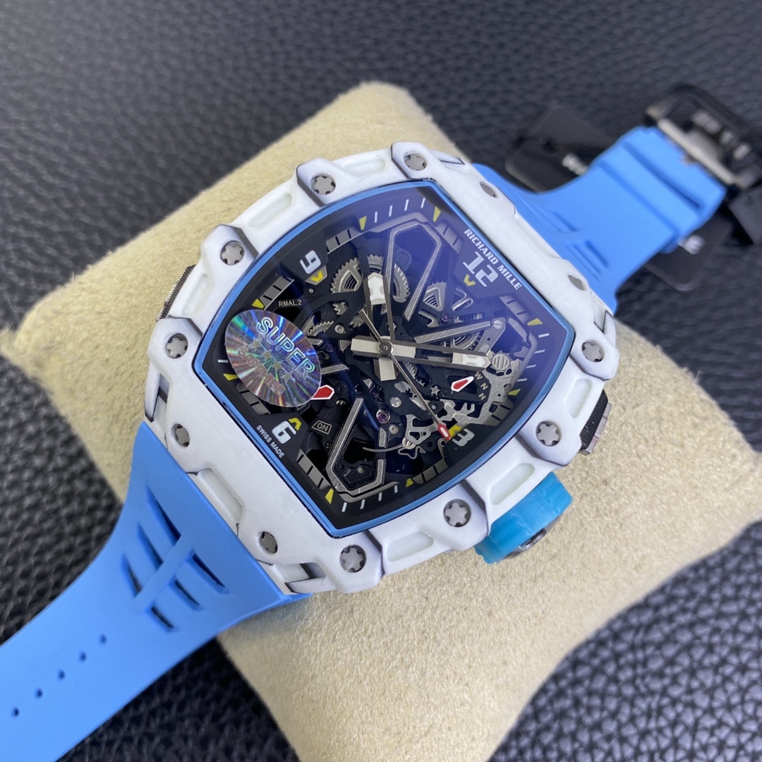 Fake Richard Mille Replica Watch RM 35-03 Automatic Winding Rafael Nadal White Carbon Rubber Strap