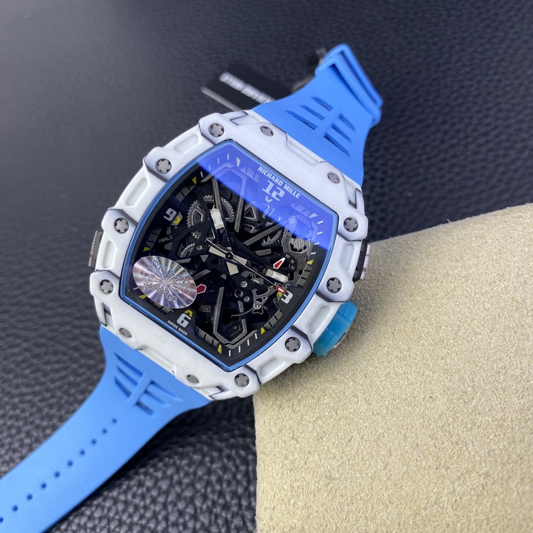 Fake Richard Mille Replica Watch RM 35-03 Automatic Winding Rafael Nadal White Carbon Rubber Strap