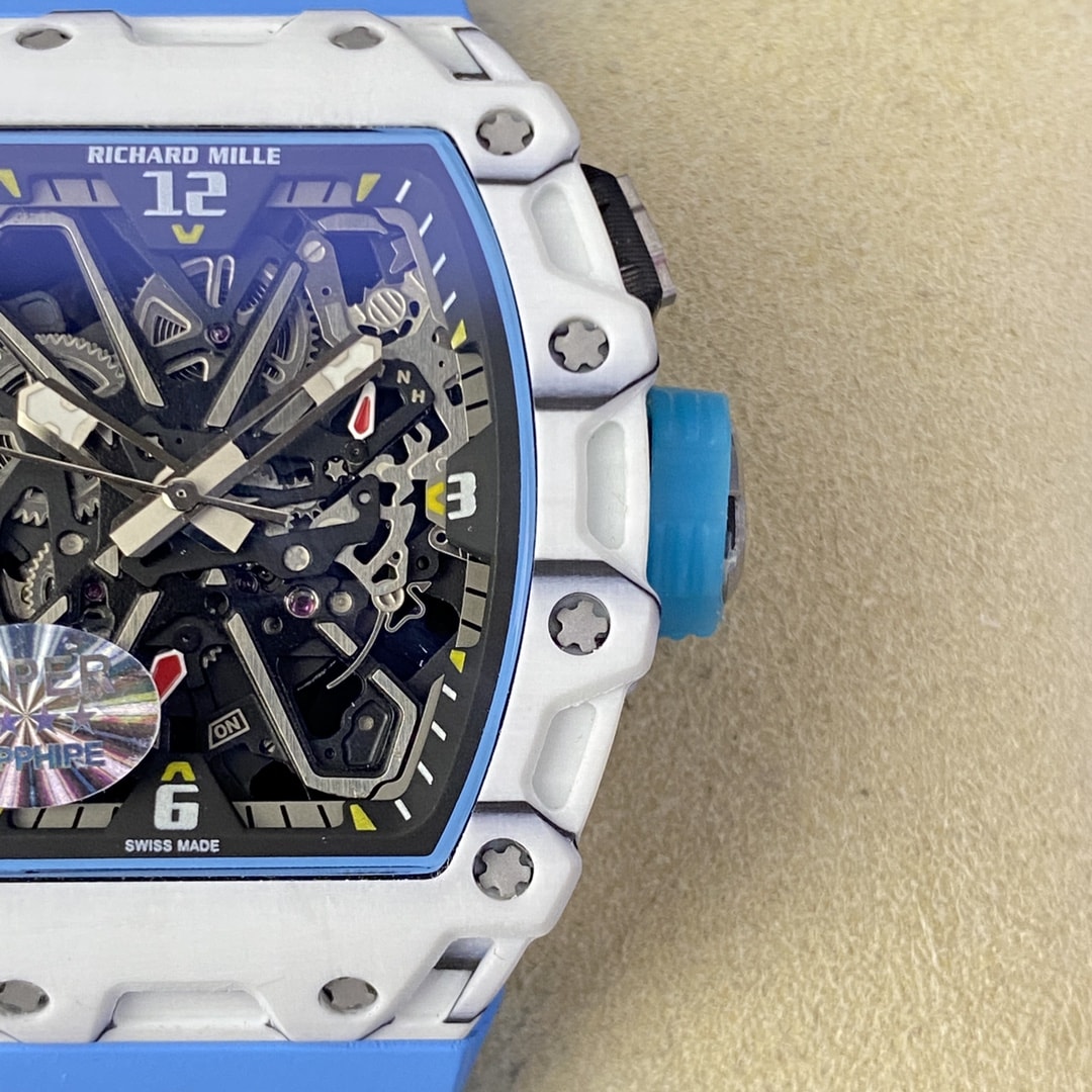 Fake Richard Mille Replica Watch RM 35-03 Automatic Winding Rafael Nadal White Carbon Rubber Strap