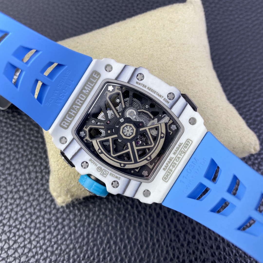 Fake Richard Mille Replica Watch RM 35-03 Automatic Winding Rafael Nadal White Carbon Rubber Strap