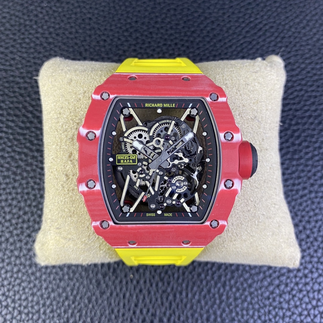 Fake Richard Mille Replica Watch RM 35-02 Automatic Winding Rafael Nadal Red QUARTZ TPT