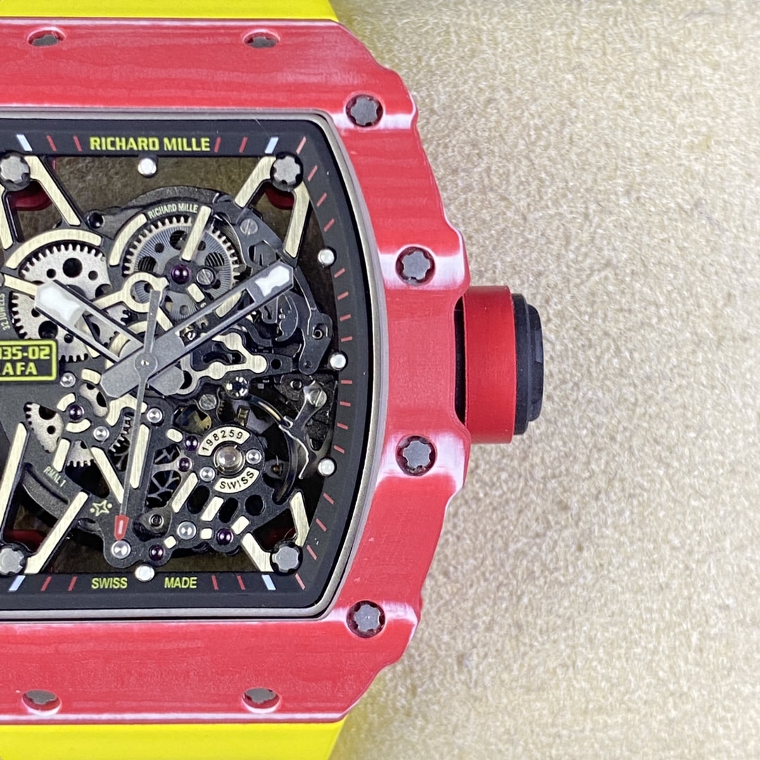 Fake Richard Mille Replica Watch RM 35-02 Automatic Winding Rafael Nadal Red QUARTZ TPT