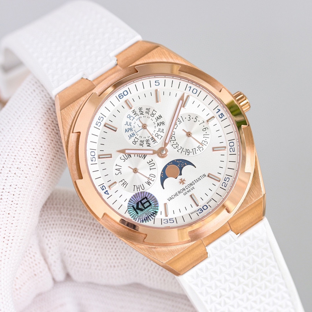 Fake Vacheron Constantin Replica Watches Overseas perpetual calendar ultra-thin 41.5 MM PINK GOLD 4300V/220R-B064