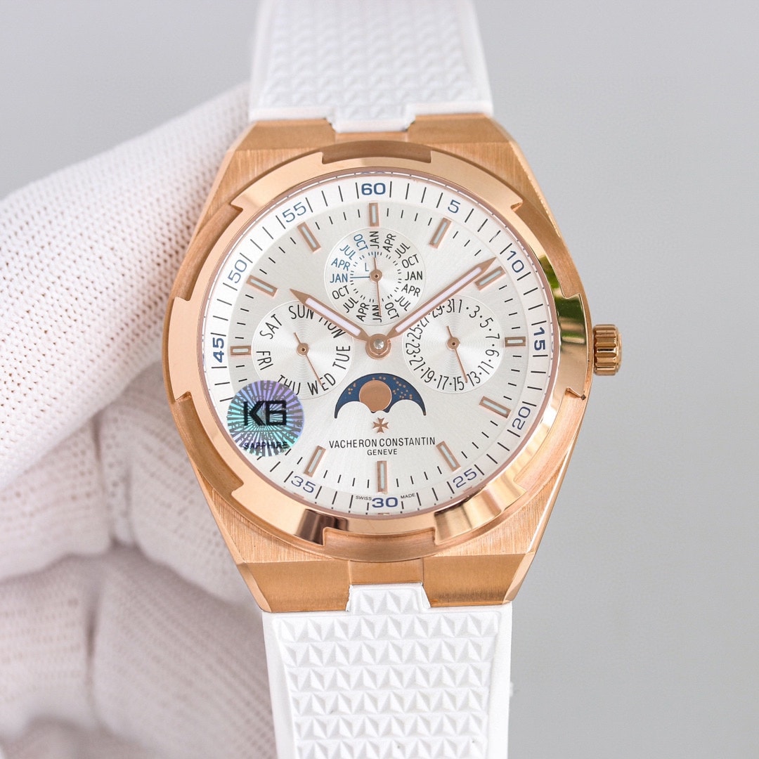 Fake Vacheron Constantin Replica Watches Overseas perpetual calendar ultra-thin 41.5 MM PINK GOLD 4300V/220R-B064